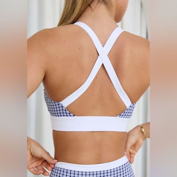 Astoria LUXE BALANCE Signature Sports Crop - Blue Lattice Blue Medium NWT IN PKG - Picture 2 of 8